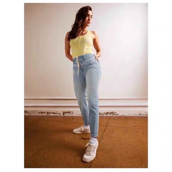 Jordache Vintage Crystal Lace Up Jeans - Picture 4 of 11